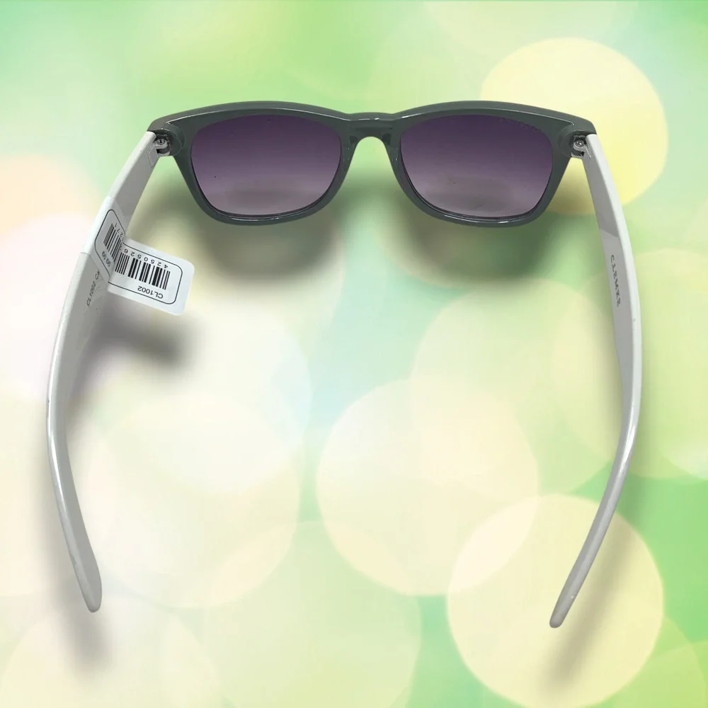 NEW Carolina Lemke Square Frame Classic Sunglasses Black/White Gray CL1002 NWT